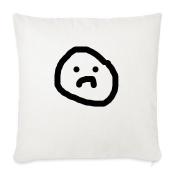 Sad face - Sofa pillowcase 17,3'' x 17,3'' (45 x 45 cm) - natural white - Front