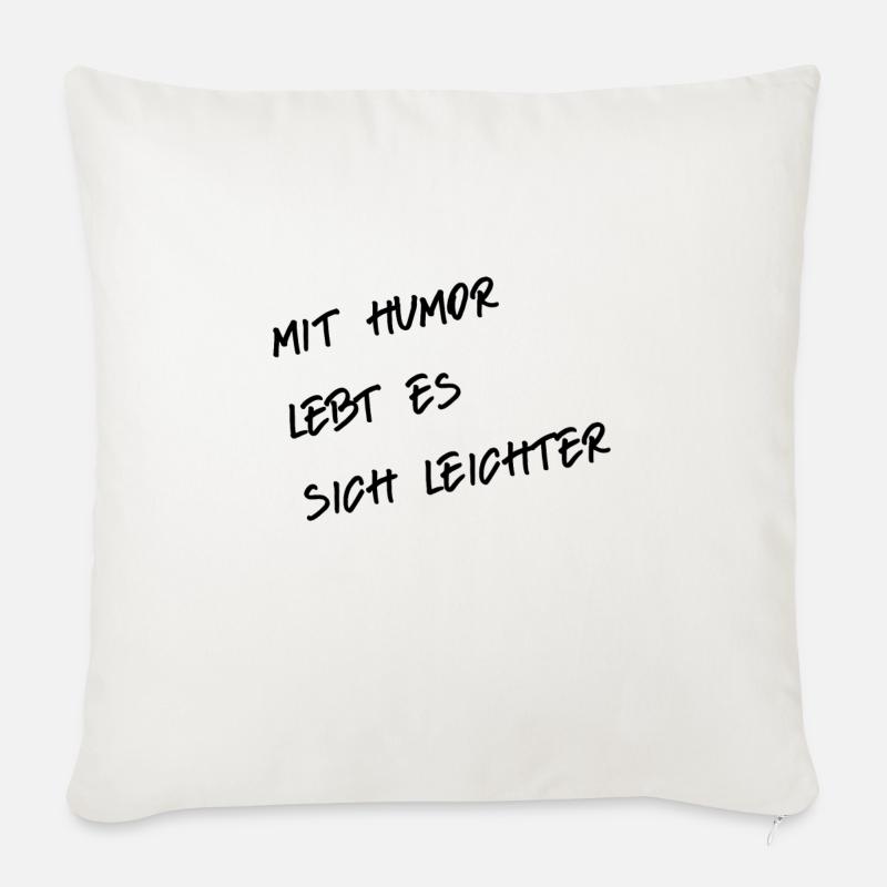 Humor - Sofakissenbezug 45 x 45 cm - Naturweiß 