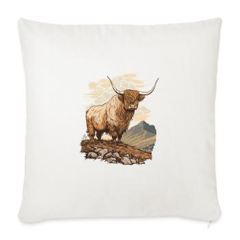 Highland cow - Sofa pillowcase 17,3'' x 17,3'' (45 x 45 cm) - natural white - Front