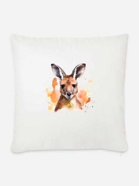 Entzückendes Känguru-aquarell - Sofakissenbezug 45 x 45 cm - Naturweiß
