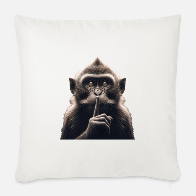 A Silent Monkey - Sofa pillowcase 17,3'' x 17,3'' (45 x 45 cm) - natural white
