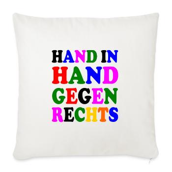 Hand in hand gegen rechts - Sofakissenbezug 45 x 45 cm - Naturweiß  - Vorne