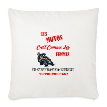 les motos citations drôles - Housse de coussin décorative 45 x 45 cm - blanc nature - Devant