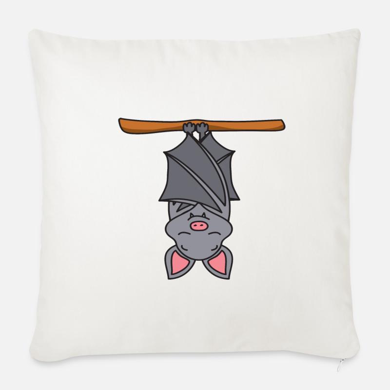 Fledermaus - Sofakissenbezug 45 x 45 cm - Naturweiß 