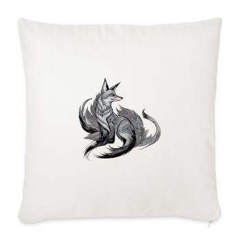 Renard, Mandala, Dessin, Complexe, Nature, Nature sauvage - Housse de coussin décorative 45 x 45 cm - blanc nature - Devant