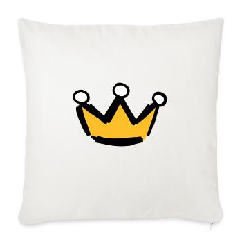 Couronne symboles motifs - Housse de coussin décorative 45 x 45 cm - blanc nature - Devant