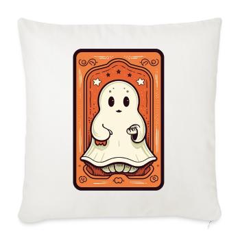 Orange Ghost Tarot Card - Sofa pillowcase 17,3'' x 17,3'' (45 x 45 cm) - natural white - Front