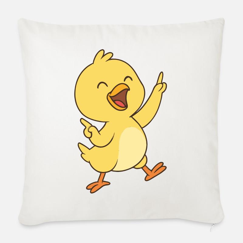 Happy Küken Dance - Sofakissenbezug 45 x 45 cm - Naturweiß 