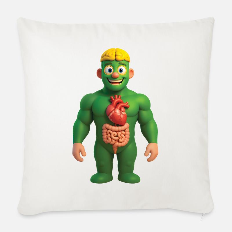 SUPERHELDENANATOMIE – Baby & Kinder - Sofakissenbezug 45 x 45 cm - Naturweiß 