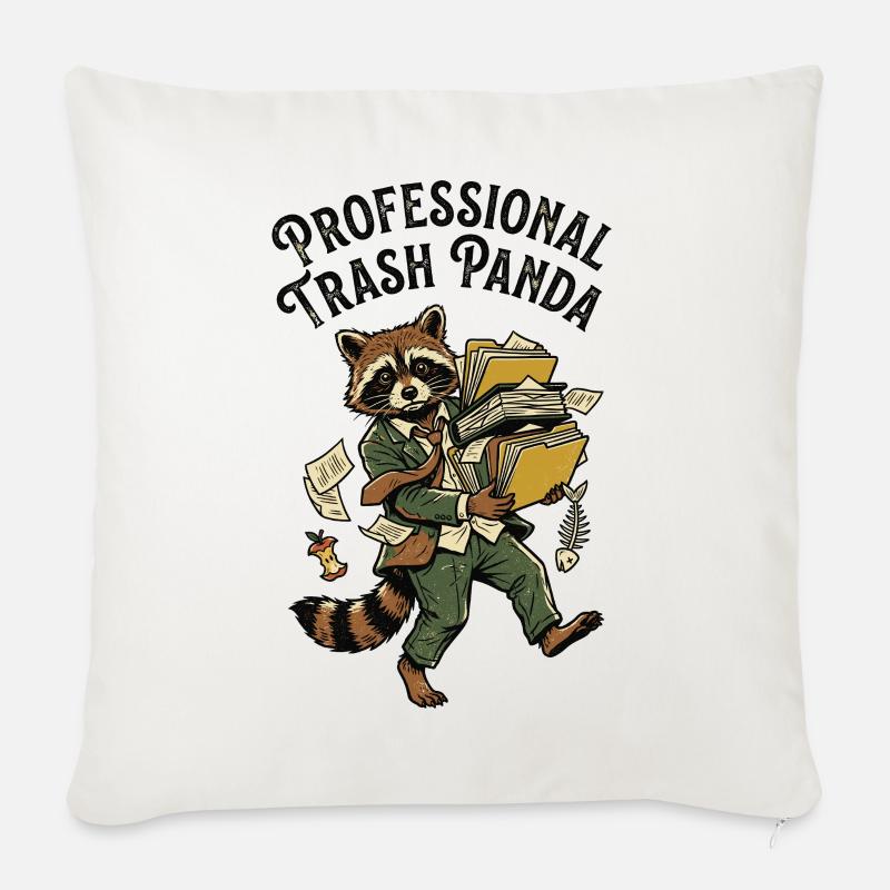 Professional Trash Panda - Sofakissenbezug 45 x 45 cm - Naturweiß 
