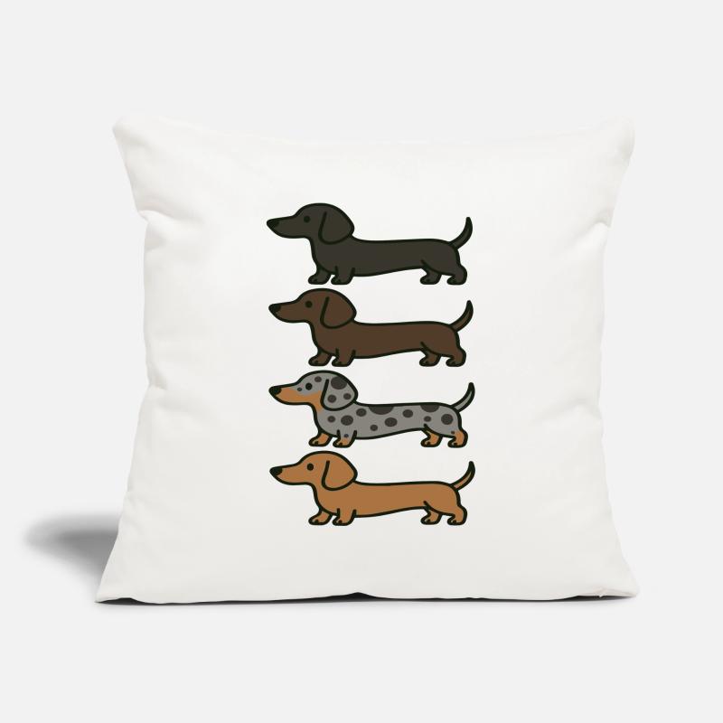 Variations de couleur de Teckel mignons Housse de coussin décorative 45 x 45 cm