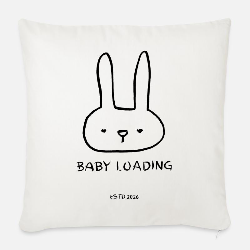 Baby Loading 2026 - Sofakissenbezug 45 x 45 cm - Naturweiß 