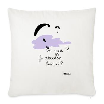 Body décolle bientot rose - Housse de coussin décorative 45 x 45 cm - blanc nature - Devant