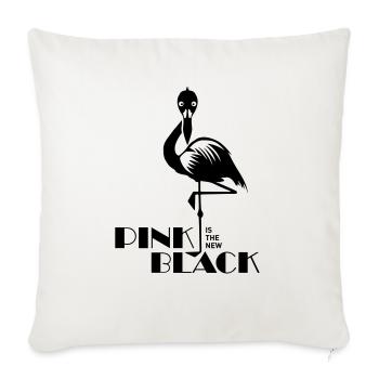 pink is the new black Flamingo rosa Vogel tropisch - Sofakissenbezug 45 x 45 cm - Naturweiß  - Vorne