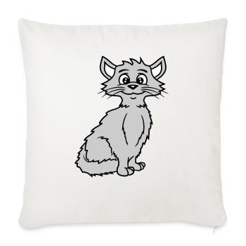 Pretty Cat Looking Happy Cheerful Smiling - Sofa pillowcase 17,3'' x 17,3'' (45 x 45 cm) - natural white - Front
