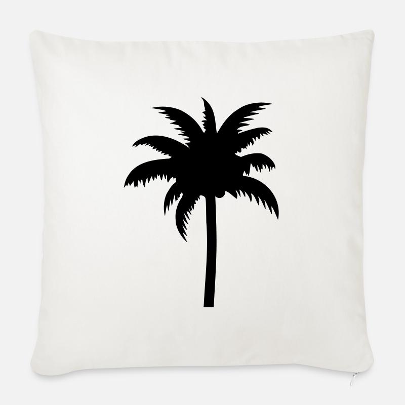 Palmier - Housse de coussin décorative 45 x 45 cm - blanc nature