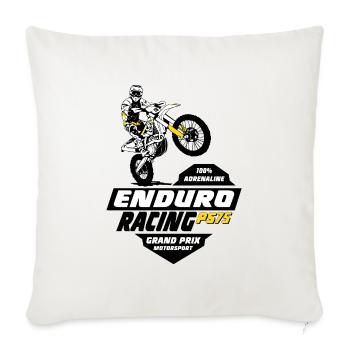 Enduro Offroad - Housse de coussin décorative 45 x 45 cm - blanc nature - Devant