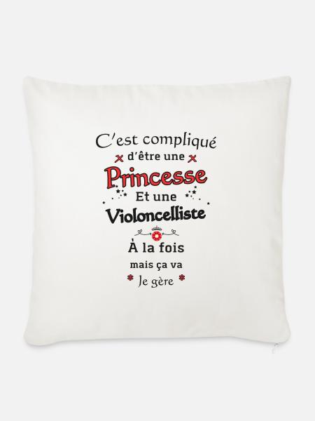 Prinzessin Cellistin - Sofakissenbezug 45 x 45 cm - Naturweiß 