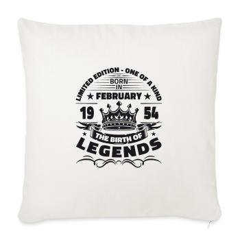 70th Birthday February Vintage 1954 Man Legend - Sofa pillowcase 17,3'' x 17,3'' (45 x 45 cm) - natural white - Front