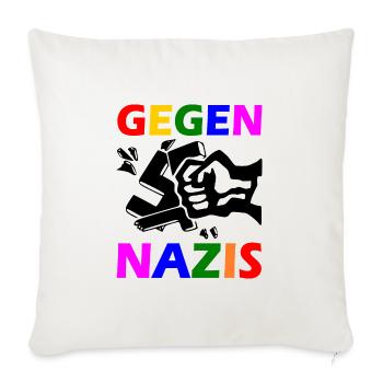 Gegen nazis - Sofakissenbezug 45 x 45 cm - Naturweiß  - Vorne