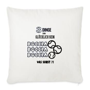 Boccia Boule Spieler Bocciaspiel Bocciaspieler - Sofakissenbezug 45 x 45 cm - Naturweiß  - Vorne