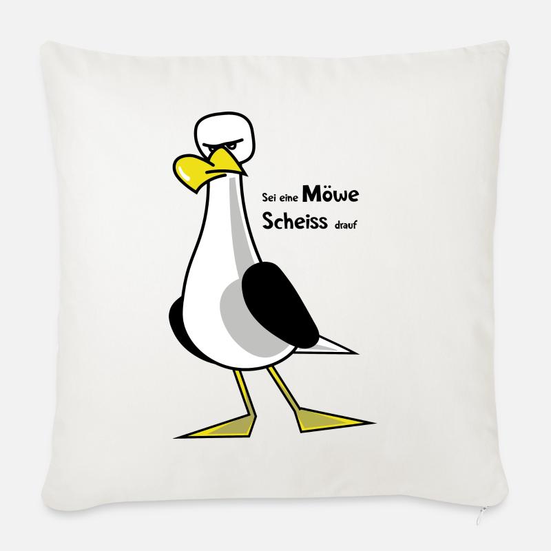 Sei eine Möwe ... - Sofakissenbezug 45 x 45 cm - Naturweiß 