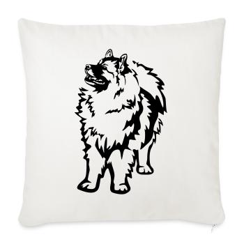 Keeshond - Housse de coussin décorative 45 x 45 cm - blanc nature - Devant