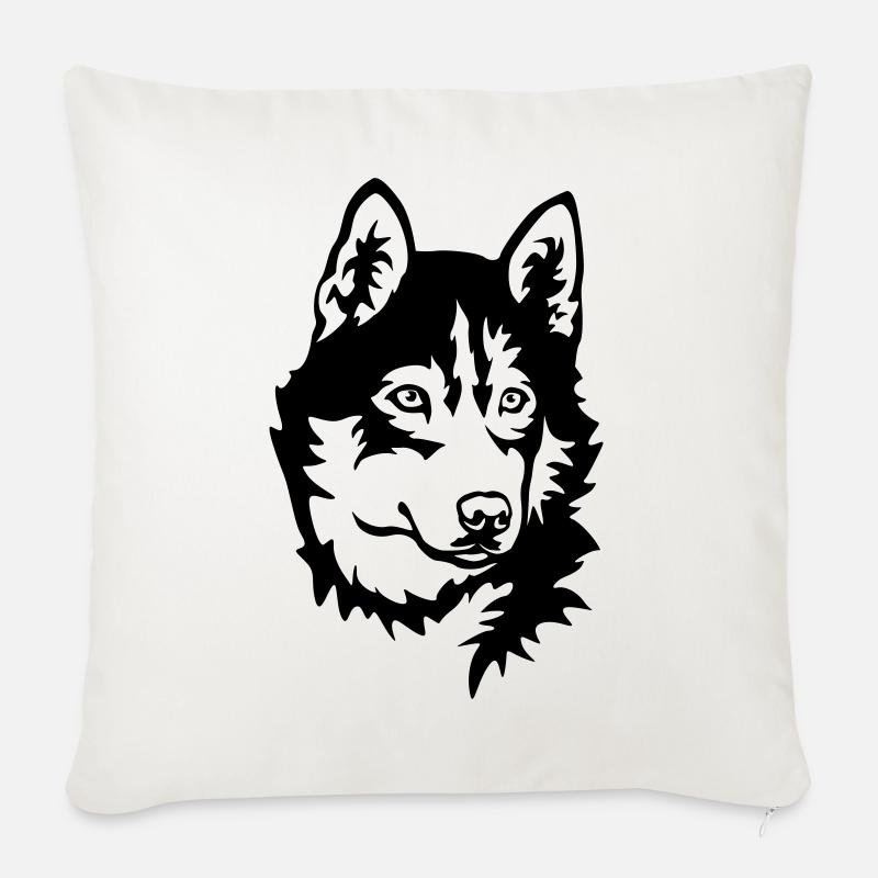 Husky Kopf - Sofakissenbezug 45 x 45 cm - Naturweiß 