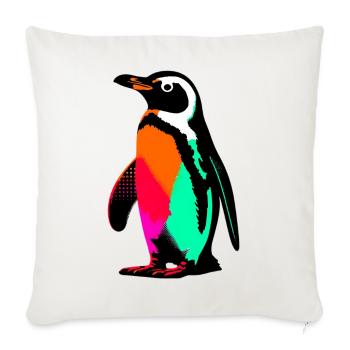 Pingouin - Housse de coussin décorative 45 x 45 cm - blanc nature - Devant