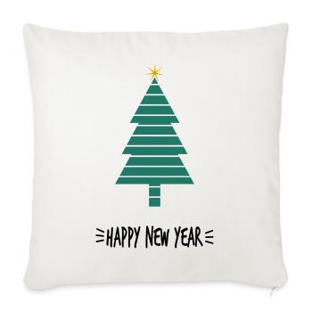 SAPIN. BONNE ANNEE. SAINT SYLVESTRE - Housse de coussin décorative 45 x 45 cm - blanc nature - Devant