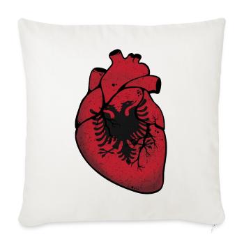 Cœur d’Albania - Housse de coussin décorative 45 x 45 cm - blanc nature - Devant