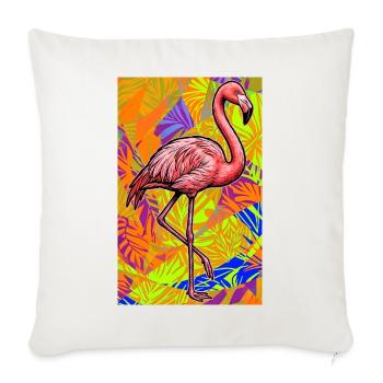 Flamant - Housse de coussin décorative 45 x 45 cm - blanc nature - Devant