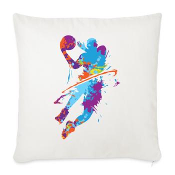 Basketball Street Art Bunter Sport Basketaller - Sofakissenbezug 45 x 45 cm - Naturweiß  - Vorne