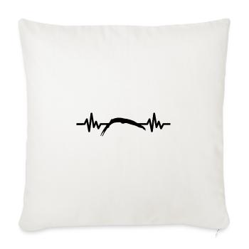 Heartbeat Swimmer - Diver Water Sports Athlete - Sofa pillowcase 17,3'' x 17,3'' (45 x 45 cm) - natural white - Front
