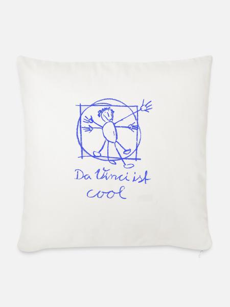 Da Vinci ist cool - Sofakissenbezug 45 x 45 cm - Naturweiß 