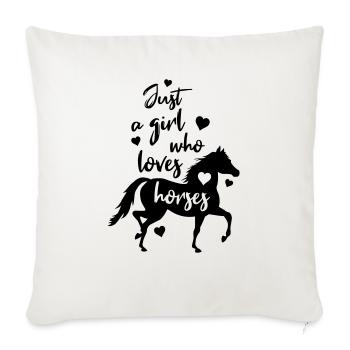 Chevaux Amour - Housse de coussin décorative 45 x 45 cm - blanc nature - Devant