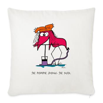 Je pompe donc je suis... - Housse de coussin décorative 45 x 45 cm - blanc nature - Devant
