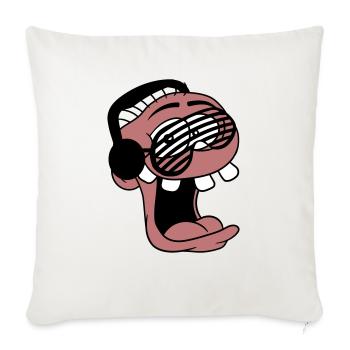 DJ Gesicht Lustig Lachen Sonnenbrille Party Musik - Sofakissenbezug 45 x 45 cm - Naturweiß  - Vorne