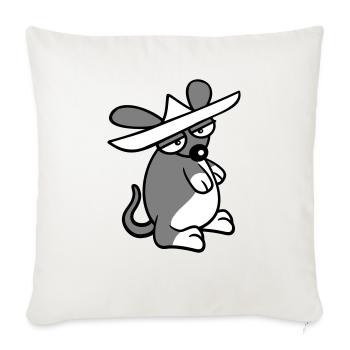 Maus großer Hut Sombrero Traurig Müde Gelangweilt - Sofakissenbezug 45 x 45 cm - Naturweiß  - Vorne