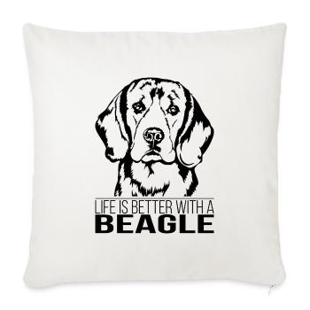 La vie de beagle est meilleure Chien Chiens Chiens Wilsigns - Housse de coussin décorative 45 x 45 cm - blanc nature - Devant