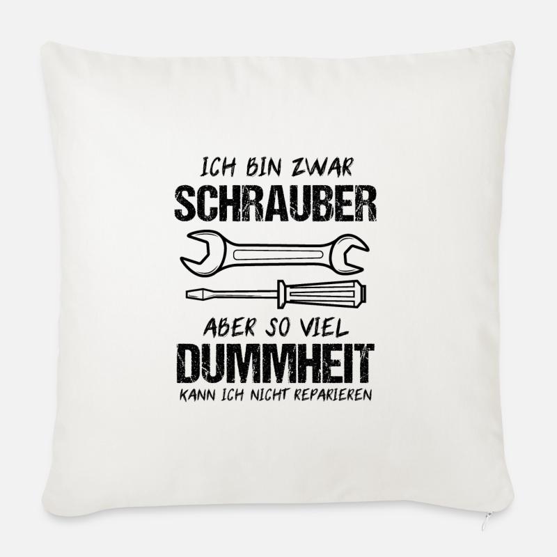 Kfz Mechaniker Schrauber Schrauben Geschenk - Sofakissenbezug 45 x 45 cm - Naturweiß 