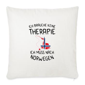 Norvège pêche cadeau de morue drapeau norvégien - Housse de coussin décorative 45 x 45 cm - blanc nature - Devant