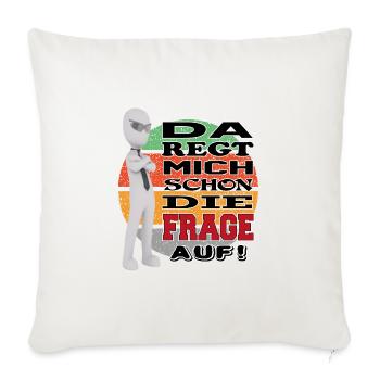 Sprüche Arbeit Beruf Blöde Frage Aufregen Retro - Sofakissenbezug 45 x 45 cm - Naturweiß  - Vorne
