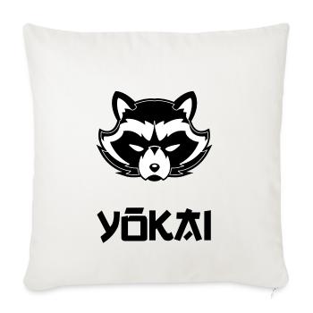 yokai blak - Sofa pillowcase 17,3'' x 17,3'' (45 x 45 cm) - natural white - Front
