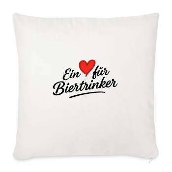 Ein Herz für Biertrinker - Sofakissenbezug 45 x 45 cm - Naturweiß  - Vorne