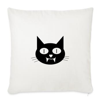 Halloween vampire cat with canines - Sofa pillowcase 17,3'' x 17,3'' (45 x 45 cm) - natural white - Front