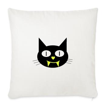 Halloween vampire cat with canines - Sofa pillowcase 17,3'' x 17,3'' (45 x 45 cm) - natural white - Front
