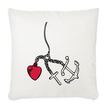 la foi, l'amour, le cœur de l'espoir - Housse de coussin décorative 45 x 45 cm - blanc nature - Devant