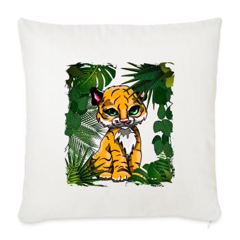 Tigerbaby | Yolo-Artwork - Sofakissenbezug 45 x 45 cm - Naturweiß  - Vorne