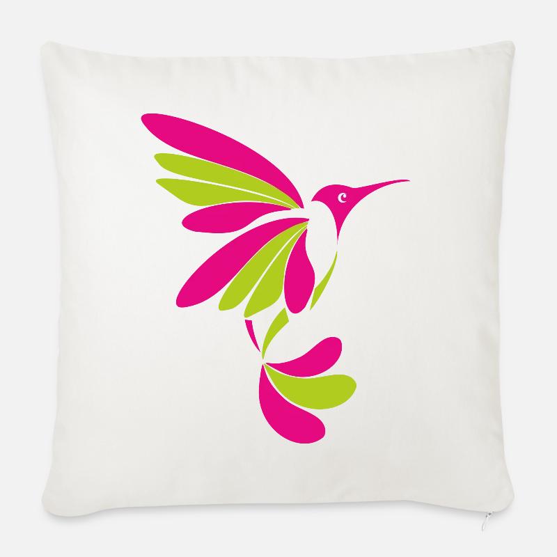 Kolibri 001 - Sofakissenbezug 45 x 45 cm - Naturweiß 